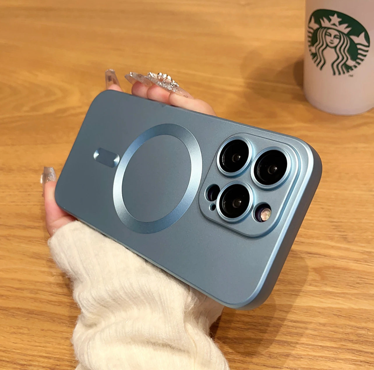 (New 2024 Style!) Premium Metallic Crystal MagSafe Phone Case with Build-on Lens Protector- iPhones (New 2024 Style!) Premium Metallic Crystal MagSafe Phone Case with Build-on Lens Protector- iPhones